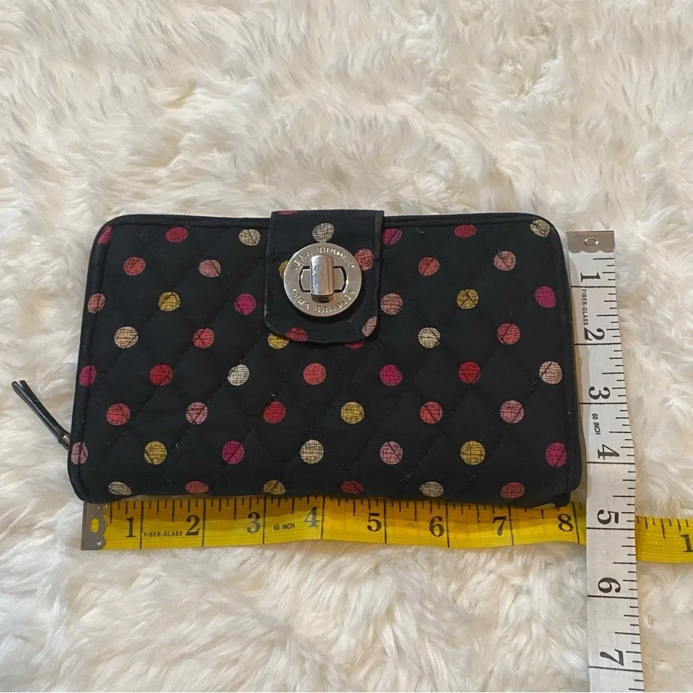 Vera Bradley Polkadots Black Wallet